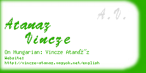 atanaz vincze business card